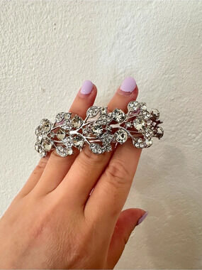 Rhinestone Statement Bracelet in Silver